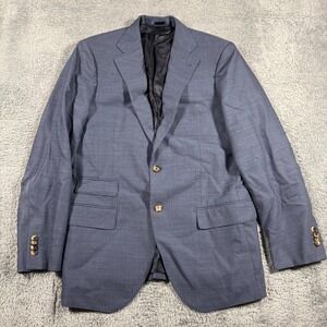 Proper Cloth Mens Blazer‎ Vitale Barberis Canonico Wool Slate Melange Blue 44R